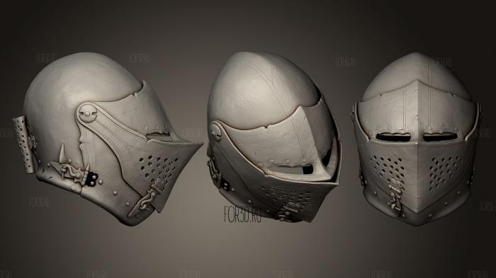 Jousting Helmet II stl model for CNC